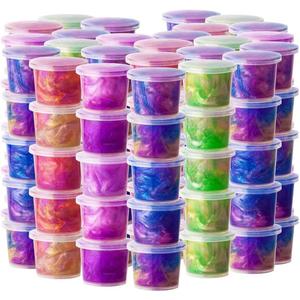 48 Packs Unicorn Galaxy Slime, Colorful Sludgy Gooey Fidget Galaxy Slime Kit for Sensory and Tactile Stimulation, Prize, Party Slime Favors,Easter Basket Stuffers