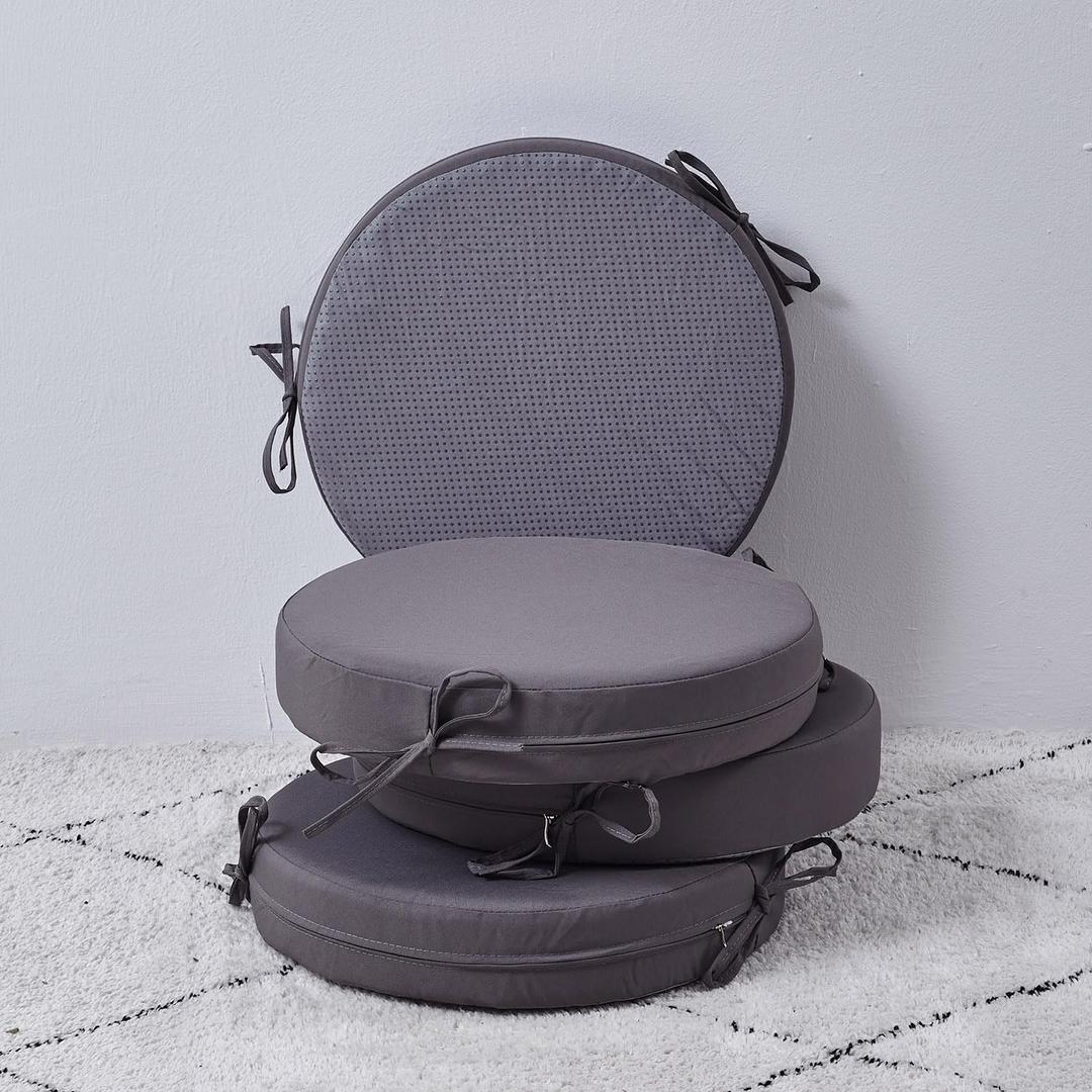 Round Outdoor Chair Cushions 15 Inch, Waterproof Patio Chair Cushions