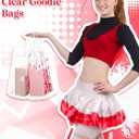 Sweetude 24 Pcs Cheer Clear Treat Bags with Handles for Cheer Team Cheerleader Gift Bag Bulk Cheerleader Party Supplies