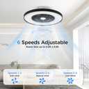 RGB Ceiling Fan with Light, 23.7" Low Profile Ceiling Fan with Light, 6 Wind Speeds and Smart 3 Light Color Flush Mount Fan for Bedroom, Kids Room and Living Room