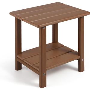 Apolimi Adirondack Outdoor Side Table, 2-Tier Sturdy Patio End Table Weather Resistant, 16.5" Solid Side Table for Patio, Pool, Porch