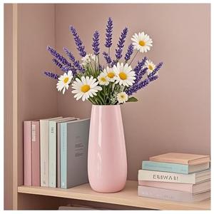 Fuukou Pink Vase,Small Pink Flower Vase,Minimalist Decorative Ceramic Vases for Flowers,Perfect for Living Room,Shelf,Table,Bookshelf,Mantel and Entryway Decor