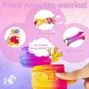 Ice Cream Squeeze Squishy, Slow Rising Sensory Fidget Toy, Soft & Stretchy Ice Cream Cone Squishy Pack for Stress Relief, Summer Sensory Toys Easter Basket Stuffers Party Favors for Kids Adults(2pcs)