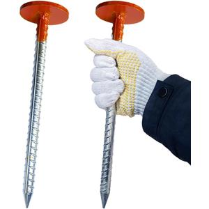 Rebar Survey Marker Stakes, 12 Inch Long - 1.35 LB Heavy Duty, Hi-Vis Orange (2 Pack) Building line Marker Posts are Suitable for Paving Stones, Gardens, Lawn Edges, and Weed barriers