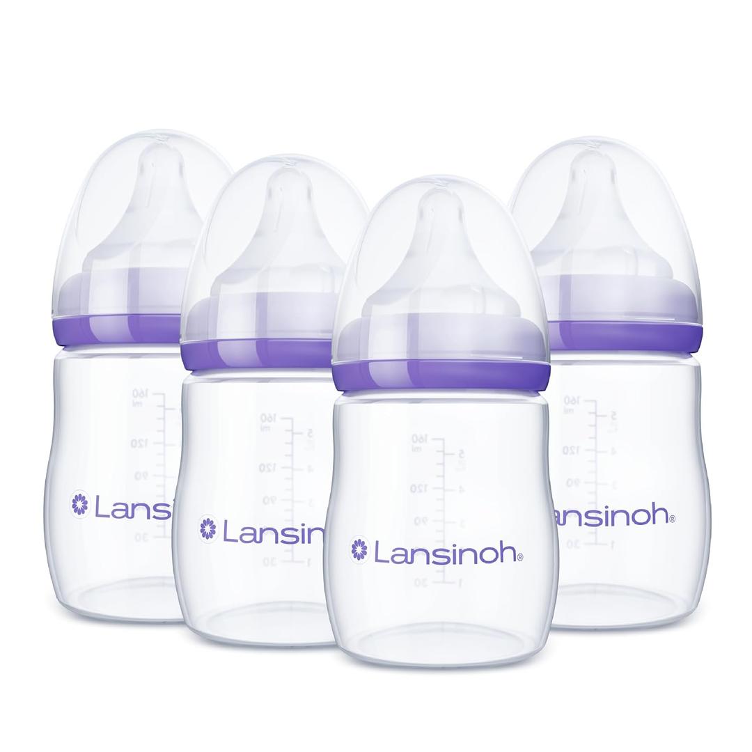 Lansinoh Anti-Colic Baby Bottles, 5 Ounces, 4 Count