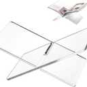 Peohud Acrylic Book Holder, Clear Book Display Stand, Large Open Reading Stand for Cookbook, Magazines, Textbook, Art Book, Recipe, Kitchen Counter, Coffee Table, 12 x 7 x 5.7 Inches