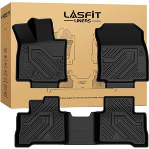 LASFIT Floor Mats for Toyota RAV4 2026 Hybrid (Not Fit Plug-in Hybrid) All Weather Automotive Floor Mats for RAV 4 TPE Custom Fit Floor Liner 1st & 2nd Row Car Accessories, Lifespan 5 Years+, Black