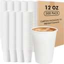 RACETOP Paper Coffee Cups 12 oz 500 pack, Paper Cups Disposable, Hot Coffee Cups, Ideal for Coffee, Beverages (12oz 500 pack white)