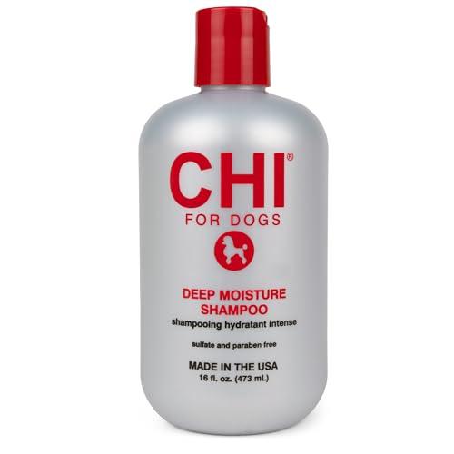 CHI for Dogs Deep Moisture Shampoo - Best Hydrating Formula for Dry Skin - Moisturizing Dog Wash with Soothing Ingredients - Paraben and Sulfate Free - Made in USA, 16 Fl Oz