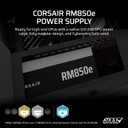 CORSAIR RM850e ATX 3.1 PCIe 5.1 Ready Fully Modular 850W Power Supply 12V-2x6 Cable Included, Cybenetics Gold Efficiency, 105C-Rated Capacitors, Modern Standby Mode Black