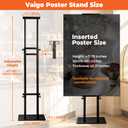 VRFRSX 2Pcs Heavy Duty Poster Stand, Adjustable Sign Holder Height Up to 80 inch, Double-Sided Display Stand for Board & Foam, Metal Sign Stand with Base for Wedding Restaurant Business, Black