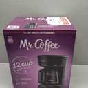 Mr. Coffee Black Coffee Maker, 12 Cups, with Auto Pause and Glass Carafe, Perfect for Home and Office Use