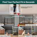 Cumbor 36.6-64" Extra Wide Baby Gate for Stairs, Dog Gates for Doorways, Auto-Close Pet Gate Indoor, Pressure Mounted Walk Through Safety Child Gate for Kids Toddler, Tall Pet Puppy Fence Gate, Black