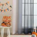 L.Z.E Black Ombre Sheer Curtains 72 Inch Length for Living Room, Black and White Curtains for Bedroom Dining Room Sliding Glass Door, Lightweight Gradient Window Drapes Grommet Top 2 Panels Set