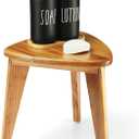 Teak Shower Stool, Teak Shower Bench, 12'' Spa Shower Foot Rest for Shaving Legs, Waterproof Wood Chair for Inside Shower, Organizer Wooden Stool, Corner Seat for Bathroom Livingroom