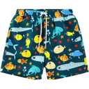BOY'S SWIM SHORTS KIDS BOY SWIMSUIT-OCEAN FISH, 12Y