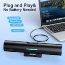 Computer Speakers for Desktop PC Monitor, USB or Type C Plug-in Soundbar, Clip-On Speaker, Wired Laptop Gaming Speakers with Volume Wheel & One-Touch Mute, Compatible with Mac Windows iPhone iPad