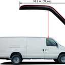 Lightronic Extra Durable Clip-on In-Channel Auto Vent Window Visor, Fit 2007-2025 Ford E-Series Econoline Vans E-150, E-250, E-350 & E-450 Super Duty, UV Protect Rain Guard Wind Deflector, Smoke, 2Pcs