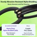 Right Angle Guitar Cable 3.3ft 2 Pack, Nylon Braided Anti-Kinking Kevlar-Reinforced, 20 AWG 99.99% OFC 1/4 Instrument Cable, AL & OFC Shielded Guitar Cord for Fender Electric Guitar