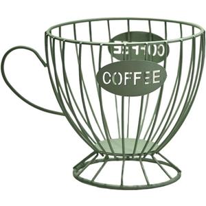 Coffee Pod Holder Large Capacity Coffee Pod Storage Metal Kitchen Countertop Organizer for Home Office Green