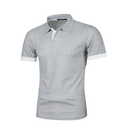 Men's Polo Shirt Short Sleeve Contrast Color Casual Fashion Summer Collar Top Lightweight Comfortable Shirt L