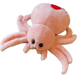 JOSON 10 Inch Halloween Cartoon Spider Plush Toy, Cute Spider Plush Toy, Boys Girls Bedroom Party Decoration (Pink)