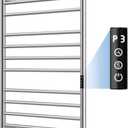 QAOYEDE Towel Warmer Rack for Bathroom with Timer/Fahrenheit Temperature Control, Stainless Steel Heated Towel Racks with Plug-in Wall Mounted 12 Bars Towel Warmer Brushed Nickel