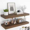 36Inch Floating Shelves for Wall 2 Pack Shelves for Bedroom|Kitchen|Bathroom Wall Mounted Rustic Wood Floating Shelf with Invisible Brackets for Books|Storage|Decor, Walnut (36 Inch)