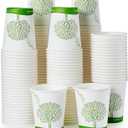 ECOLipak 300 Count Compostable Paper Cups, 8 oz Biodegradable Disposable Paper Coffee Cups with PLA Lined, Eco-friendly Hot Drinking Cups for Party, Picnic,Travel,and Events