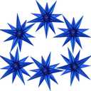 72 Pcs Star Balloons Foil Explosion Balloons Magic 12 Point Star Cone Balloon Arch Garlands Large for Birthday Wedding Anniversary Graduation Party Decorations Backdrops Blue