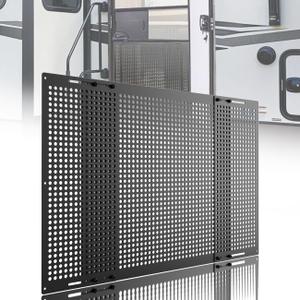 Adjustable RV Screen Door Protector 22"-31.5" - Aluminum Pet Safety Grille Guard, Essential for Campers & Trailers, Easy Assembly Required - Black