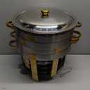 VEVOR Chafing Dish Buffet Set, 5 Qt 4 Pack, Stainless Steel Chafer with 4 Full Size Pan, Round Catering Warmer Server with Glass Lid Water Pan Folding Stand Fuel Holder, for Wedding Banquet, Gold