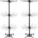 2 Pcs Rotating Display Stand 3 Tiers Spinning Display Stand with Hooks Jewelry Display Rack for Necklace Earrings Key Rings Vendor Events