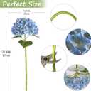 Kisflower 6PCS 22 inch Hydrangea Artificial Flowers Real Touch Blue Faux Hydrangea Flowers with Home Office Decor or Wedding Arrange Holiday and Birthday Party Decorations(Blue)