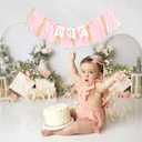 Twinkle Twinkle Little Star High Chair Banner - Twinkle Little Star First Birthday Decorations, Gold Glitter Gender Reveal Garland, Pink And Gold Party Decorations, Bow Theme Party Supplies