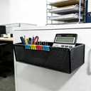 Magnetic Basket Organizer Holder for FridgeMagnetic Shelf for Washing Machine Magnetic Mesh Basket, Black Rectangular Steel Shelf Organizer, 10.43 x 4.92 x 3.15 Inches (Black , 1 pack)