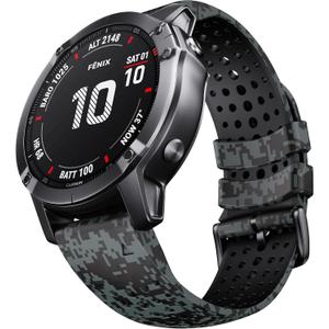 NotoCity for Fenix 6 Band 22mm Width Soft Silicone Watch Strap for Fenix 8/8 Pro 47mm/Fenix 6/Fenix 5/5 Plus/Fenix 6 Pro/Forerunner 935/945/955/965/Approach S60/S62/Quatix 5(Digital Camo)