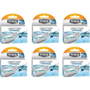 Schick Quattro Titanium Razor Blade Refills for Men - 24 Cartridges