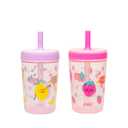 2 x Zak Designs Kelso Toddler Cups For Travel or At Home, 15oz 2-Pack Durable Plastic Sippy Cups With Leak-Proof Design is Perfect For Kids (Sweet Berry, Lemon Zest)