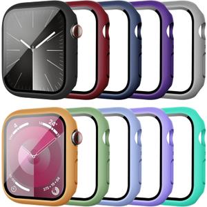 10 Pack Case with Tempered Glass Screen Protector for Apple Watch Series 11/10 46mm, Hard PC Face Cover, Full Protective Frame Bumper Compatible with iWatch 46mm Accessories