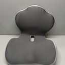Memory Foam Seat Cushion with Lumbar Support, L-Shaped, Gray, Large