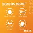 Intex Seascape Inflatable Island Float Ultimate Water Hangout Lounge with Built In Cooler Area, Cup Holder, and Oversized Backrests for Adults, Large