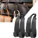 WEIHAO Purse Hook for Car Headrest, Silicone Car Seat Back Storage Hook, Twin Hooks Carbon Fiber Textured Car Headrest Hangers, Bag Holder for Sedan, Trucks, SUVs, Most Vehicles (Black-2PCS)