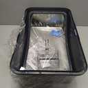 Stainless Steel Litter Box | XXL Deepened 8" Design Enclosed Box with Lid for Big Cats | High Sided, Anti-Urine Leakage | Non-Stick Bottom & Includes Litter Mat & Metal Scoop (Dark Gray)