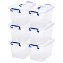 ZHENFAN 6-Pack Clear Storage Box 7 Quart, Plastic Storage Latch Bins with Handle 6.5 Liter