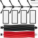 Replacement Accessories Kit Compatible with Roborock Q5 Pro Q5 Pro+(Plus) Q5 Max+(Plus) Q5 DuoRoller+(Plus) Q8 Max Q8 Max+(Plus) Robot Vacuum Cleaner, Include 1 Dual Roller Brush 4 Side Brush 4 Filter