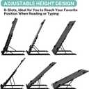 MaxGear Desktop Document Holder for Typing, Foldable Paper Holder Stand for Desk with 4 Magnetic Buckles, Metal Mesh Letter Copy Holder with Non-Slip Base, 6 Adjustable Viewing Angles, Black