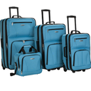 Rockland Journey Softside Upright Luggage Set,Expandable, Turquoise, 3-Piece (/19/24/28)