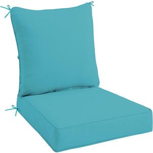 Sundale Outdoor Olefin Deep Seat Cushion, Patio Chair Cushion and Pillow, Water-Resistant Sectional Sofa Pad with Straps Teal, 23 x 26 x 4 Inches, 1 Pack - 23 x 26 x 4 Inch