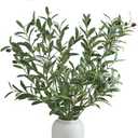 2 PCS 39 Inch Faux Olive Branches Artificial Flowers Greenery Stems Olive Tree Branch for Vase Filler Home Decor Indoor